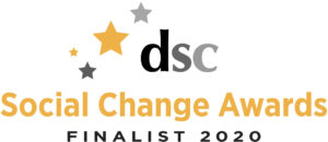 Graphic reads: dsc - social change awards finalist 2020"