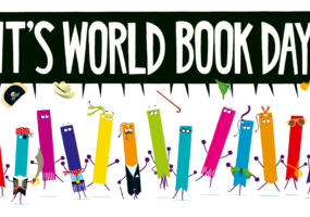 world book day graphic will illustration of clourful bookmark characters f