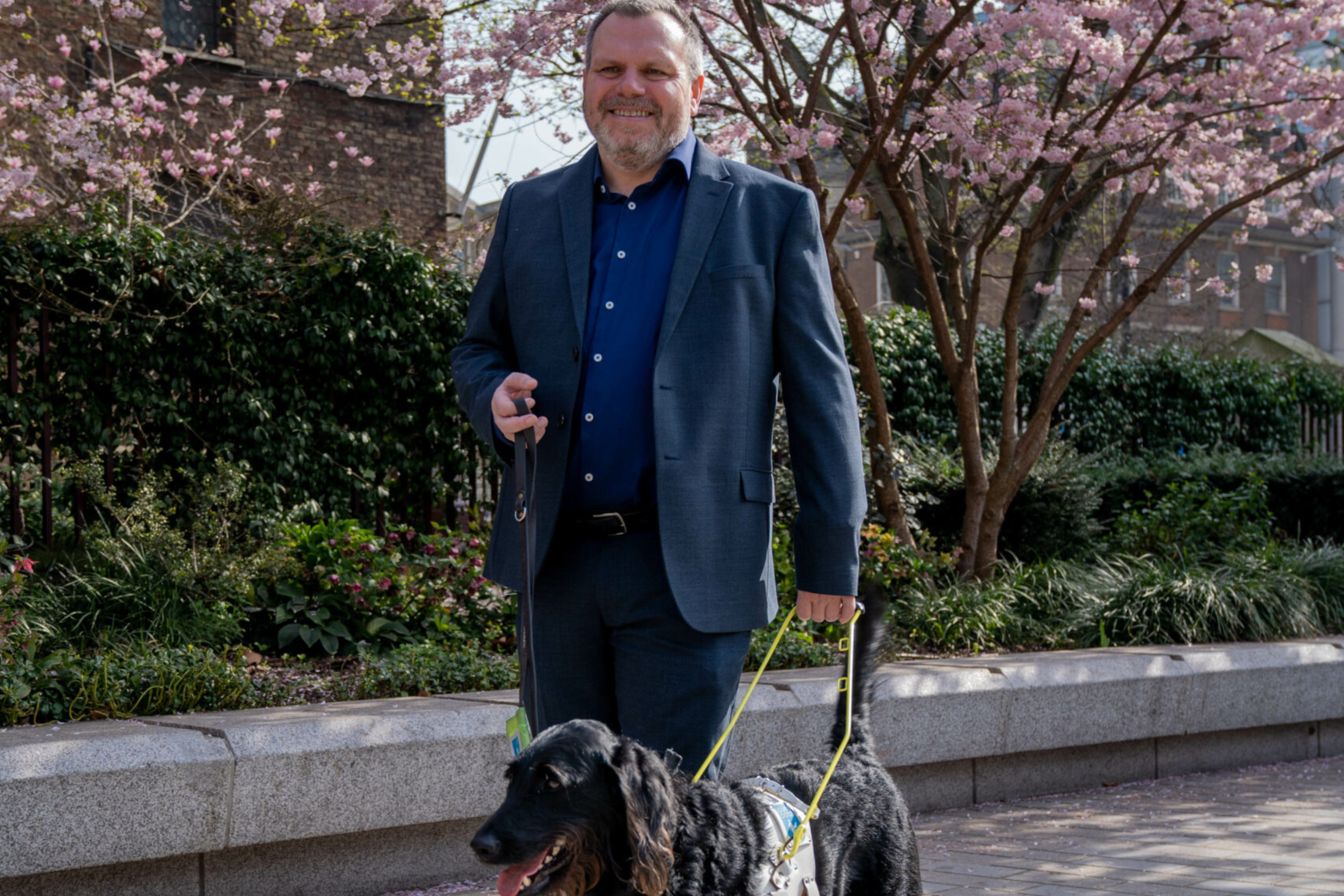 Keith Valentine with his guide dog, Dottie